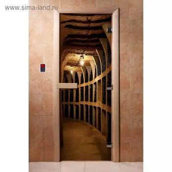 Дверь с фотопечатью, стекло 8 мм, размер коробки 190 70 см, левая, цвет А037