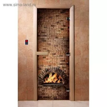 Дверь с фотопечатью, стекло 8 мм, размер коробки 190 70 см, левая, цвет А039