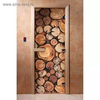 Дверь с фотопечатью, стекло 8 мм, размер коробки 190 70 см, левая, цвет А044