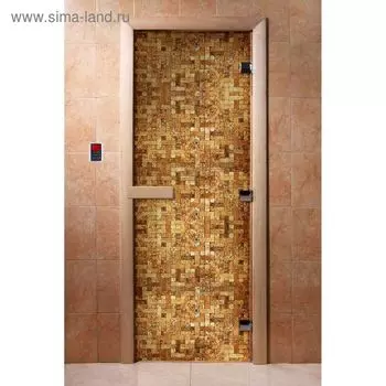 Дверь с фотопечатью, стекло 8 мм, размер коробки 190 70 см, левая, цвет А054