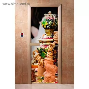 Дверь с фотопечатью, стекло 8 мм, размер коробки 190 70 см, левая, цвет А075