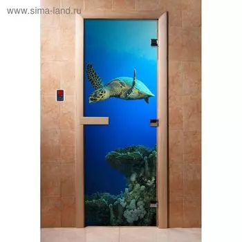 Дверь с фотопечатью, стекло 8 мм, размер коробки 190 70 см, левая, цвет А086