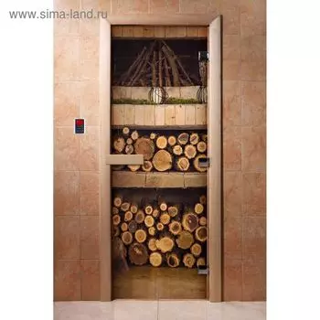 Дверь с фотопечатью, стекло 8 мм, размер коробки 190 70 см, правая, цвет А024