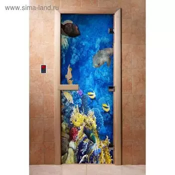 Дверь с фотопечатью, стекло 8 мм, размер коробки 190 70 см, правая, цвет А068