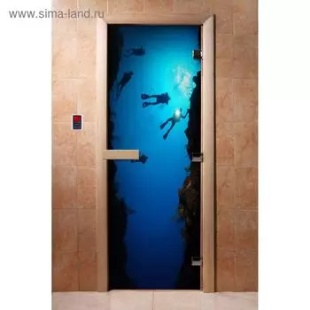 Дверь с фотопечатью, стекло 8 мм, размер коробки 190 70 см, правая, цвет А069