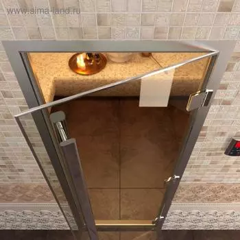 Дверь стеклянная «Хамам Престиж», размер коробки 190 70 см, правая, цвет прозрачный