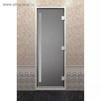 Дверь стеклянная «Хамам Престиж», размер коробки 190 70 см, правая, цвет сатин