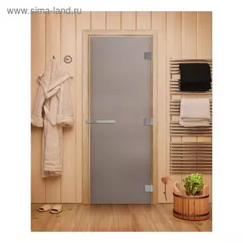 Дверь стеклянная «Эталон», размер коробки 190 70 см, правая, цвет сатин