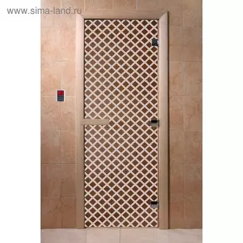 Дверь стеклянная «Мираж», размер коробки 200 80 см, 8 мм, бронза