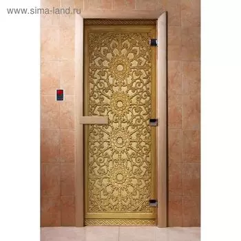 Дверь стеклянная «Орнамент», размер коробки 190 70 см, 8 мм, с фотопечатью, левая