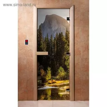 Дверь стеклянная, размер коробки 190 70 см, 8 мм, с фотопечатью, левая