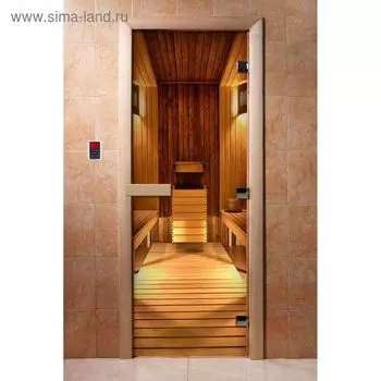 Дверь стеклянная, размер коробки 190 70 см, 8 мм, с фотопечатью, левая