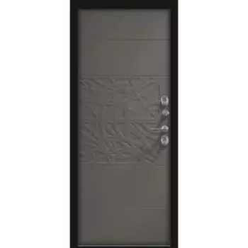Дверь входная «Робо Термо», 960 × 2050 мм, левая, цвет чёрный муар/антик хром/софт грей