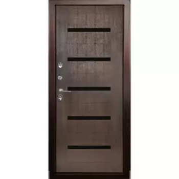 Дверь входная «Термо S 3», 2050 × 960 мм, правая, цвет антик медь / тёмный орех
