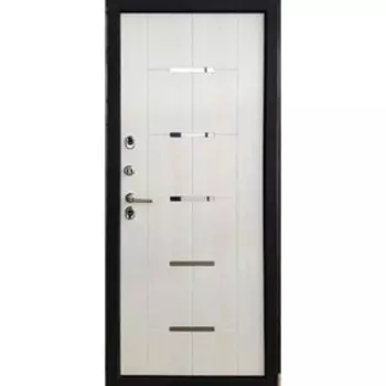 Дверь входная «Термо S 4», 2050 × 860 мм, правая, цвет чёрный шёлк / лиственница белёная