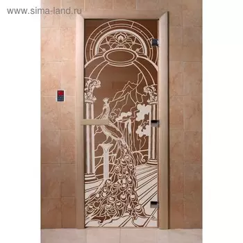 Дверь «Жар-птица», размер коробки 190 70 см, правая, цвет бронза