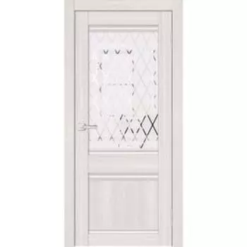 Дверное полотно «Альфа 3», 900 2000 мм, остеклённое, ПВХ, цвет сандал светлый