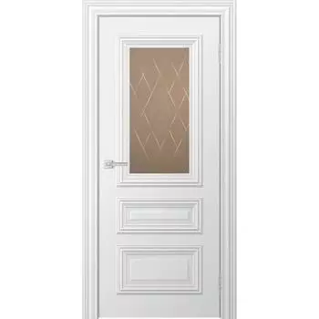 Дверное полотно «Бионика Ella», 900 2000 мм, стекло сатинат бронза, рис.1, цвет снежный