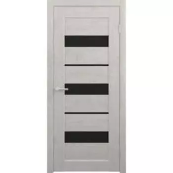 Дверное полотно Бостон, дуб снежный, стекло черное, 2000х800