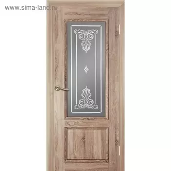 Дверное полотно «Дека», остеклённое, 2000 × 600 мм, цвет дуб светлый