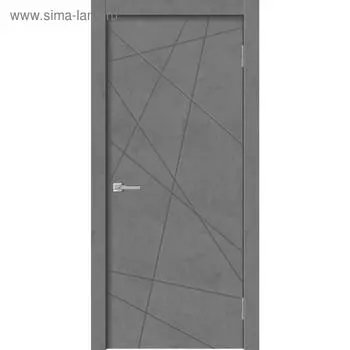 Дверное полотно GEOMETRY-1, 800 2000 мм, глухое, цвет бетон графит