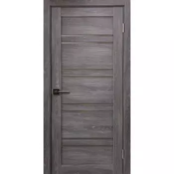 Дверное полотно Х1, 2000 700 мм, цвет дуб шале серебро / стекло сатин