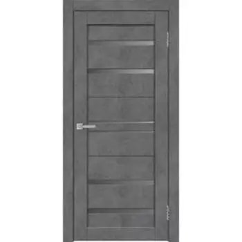 Дверное полотно Х23, 700 2000 мм, графит стекло, цвет бетон графит