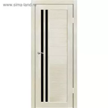 Дверное полотно "Квебек" Капучино, черный лакобель 2000х600