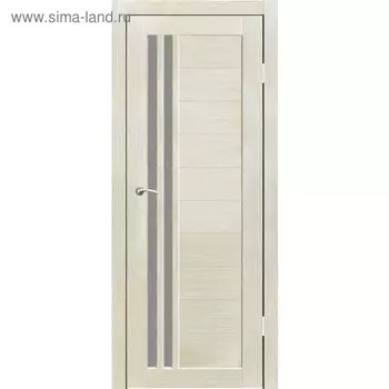 Дверное полотно "Квебек" Капучино, серый сатин 2000х900