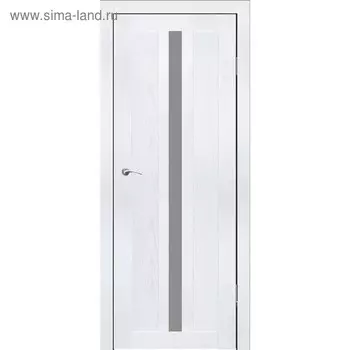 Дверное полотно "Монреаль 1" Ясень белый, серый сатин 2000x900