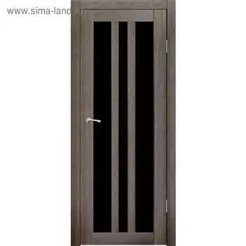 Дверное полотно "Монреаль 3" Какао, черный лакобель 2000x700