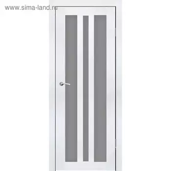 Дверное полотно "Монреаль 3" Ясень белый, серый сатин 2000x800