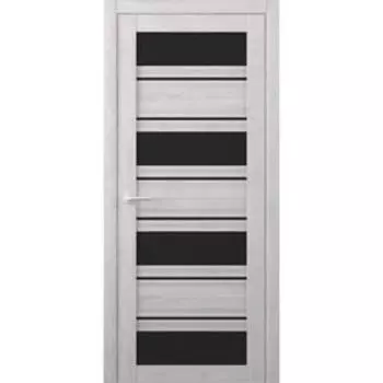 Дверное полотно Монтана, жемчужный, стекло черное, 2000х600