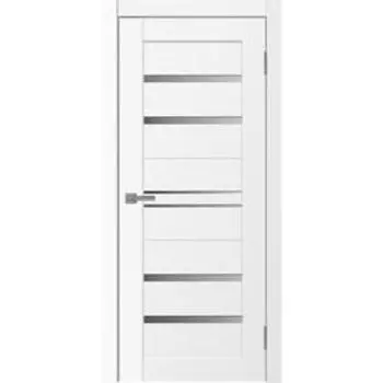 Дверное полотно NEO, 800 2000 мм, стекло графит, экошпон, цвет ясень белый