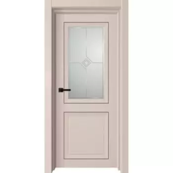 Дверное полотно Next, 700 2000 мм, остеклённое, цвет латте софт / белый сатин