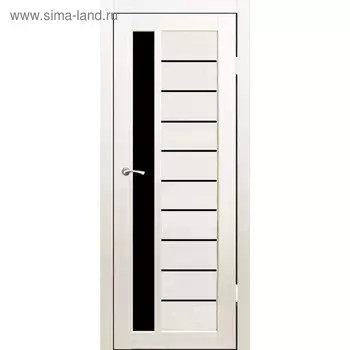 Дверное полотно остекленное Корсика Дуб перламутр, черный лакобель 2000х700