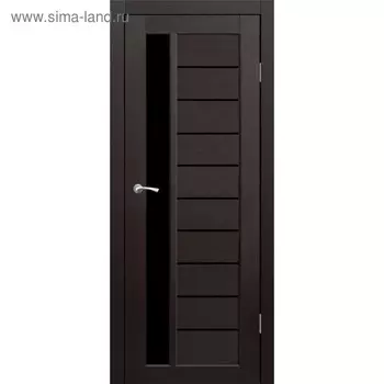 Дверное полотно остекленное Корсика Венге, черный лакобель 2000х800