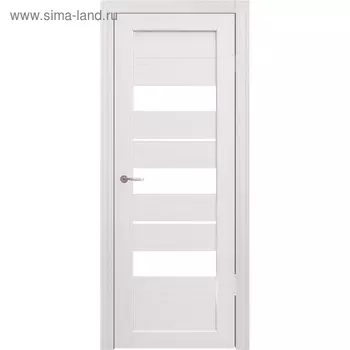 Дверное полотно остекленное Мальта Дуб перламутр, белый лакобель 2000х800