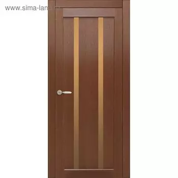 Дверное полотно остекленное Сицилия Каштан, бронза лабиринт 2000х600