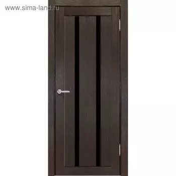 Дверное полотно остекленное Сицилия Венге, черный лакобель 2000х900