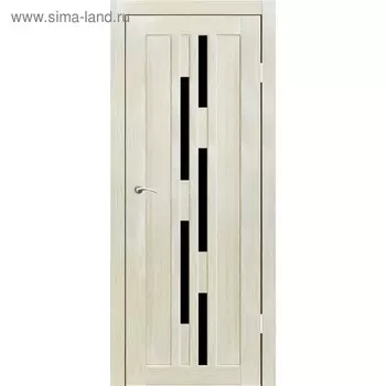 Дверное полотно "Оттава" Капучино, черный лакобель 2000x600