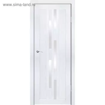 Дверное полотно "Оттава" Ясень белый, белый лакобель 2000x800