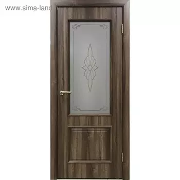 Дверное полотно «Синдика», остеклённое, 2000 × 800 мм, ПВХ, цвет орех седой светлый