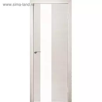 Дверное полотно «Техно 4», 2000 × 700 мм, горизонтальное стекло белое, цвет ива