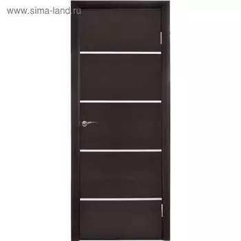 Дверное полотно «Техно 6», 2000 × 600 мм, молдинг горизонтальный, цвет венге