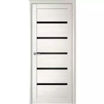 Дверное полотно Вена, белый кипарис, стекло черное, 2000х400