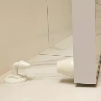 Дверной ограничитель ТУНДРА, изогнутый, цвет рисовый, 1 шт