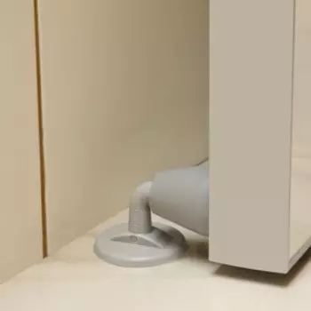 Дверной ограничитель ТУНДРА, изогнутый, цвет серый, 1 шт