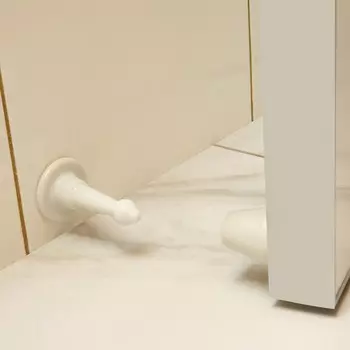 Дверной ограничитель ТУНДРА, прямой, h=97 мм, цвет белый 1 шт