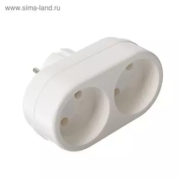 Двойник электрический REXANT, 6-10 А, без з/к, белый, 11-1074